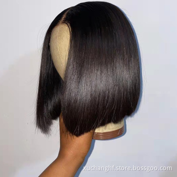 Unprocessed Short Brazilian Human Hair Wig For Black Women Natural Color 100% Wigs Human Hair Lace Front